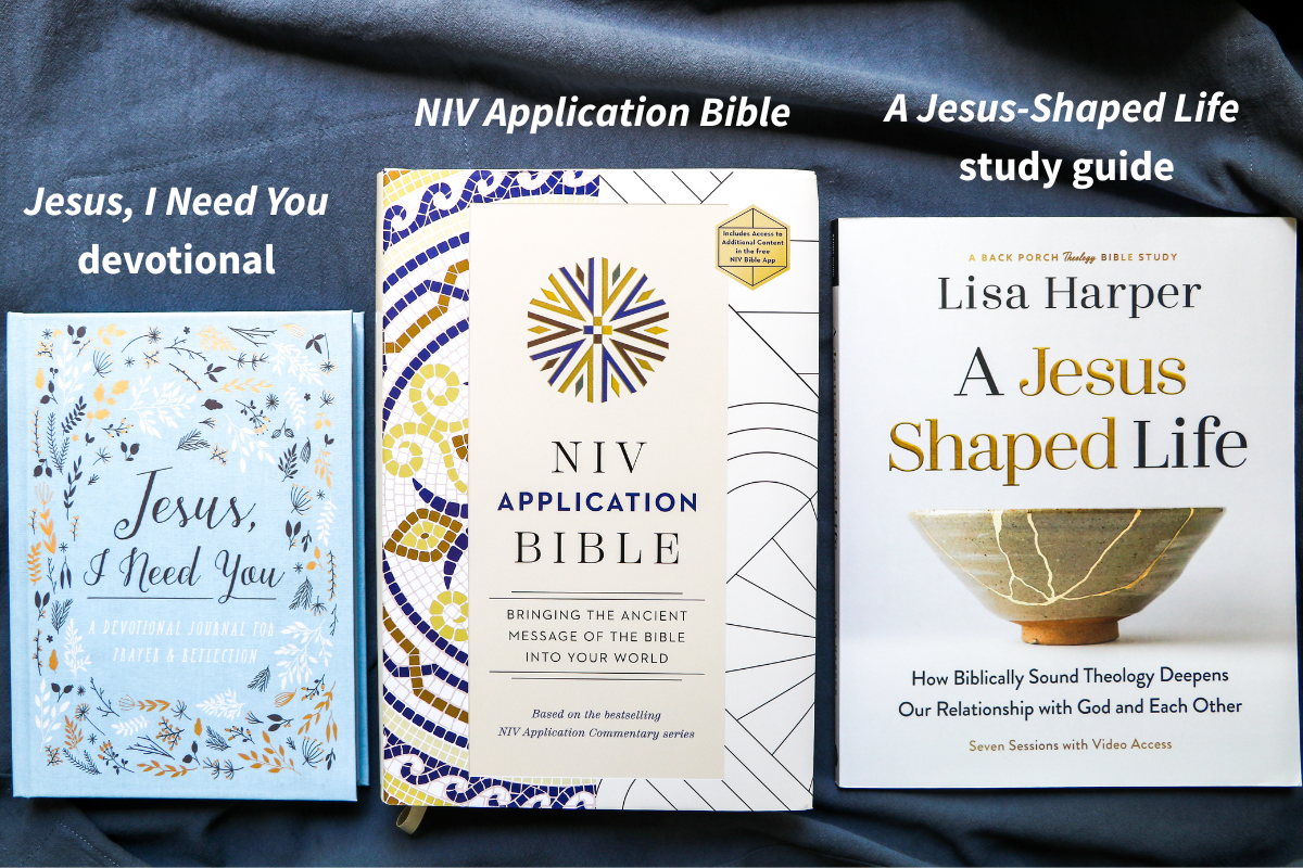 Jesus, I Need You Devotional + NIV Application Bible + A Jesus Shaped Life study guide