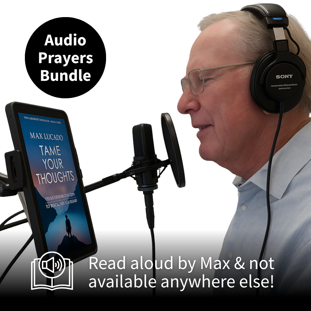 max lucado speaking into a microphone
