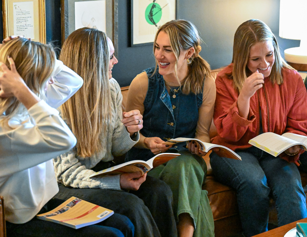 women doing a bible study with the great morning revolution study guide