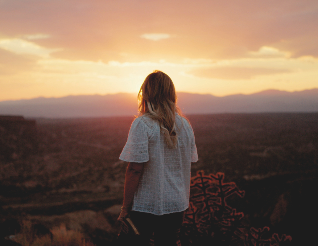 Jennie Allen in the wilderness promoting The Lie You Don't Know You Believe